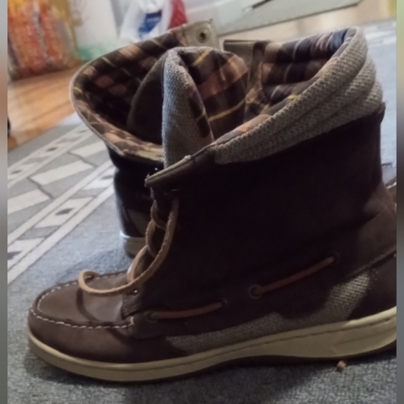 Sperry Dark Brown Lace-Up Ankle Booties - Picture 4 of 7